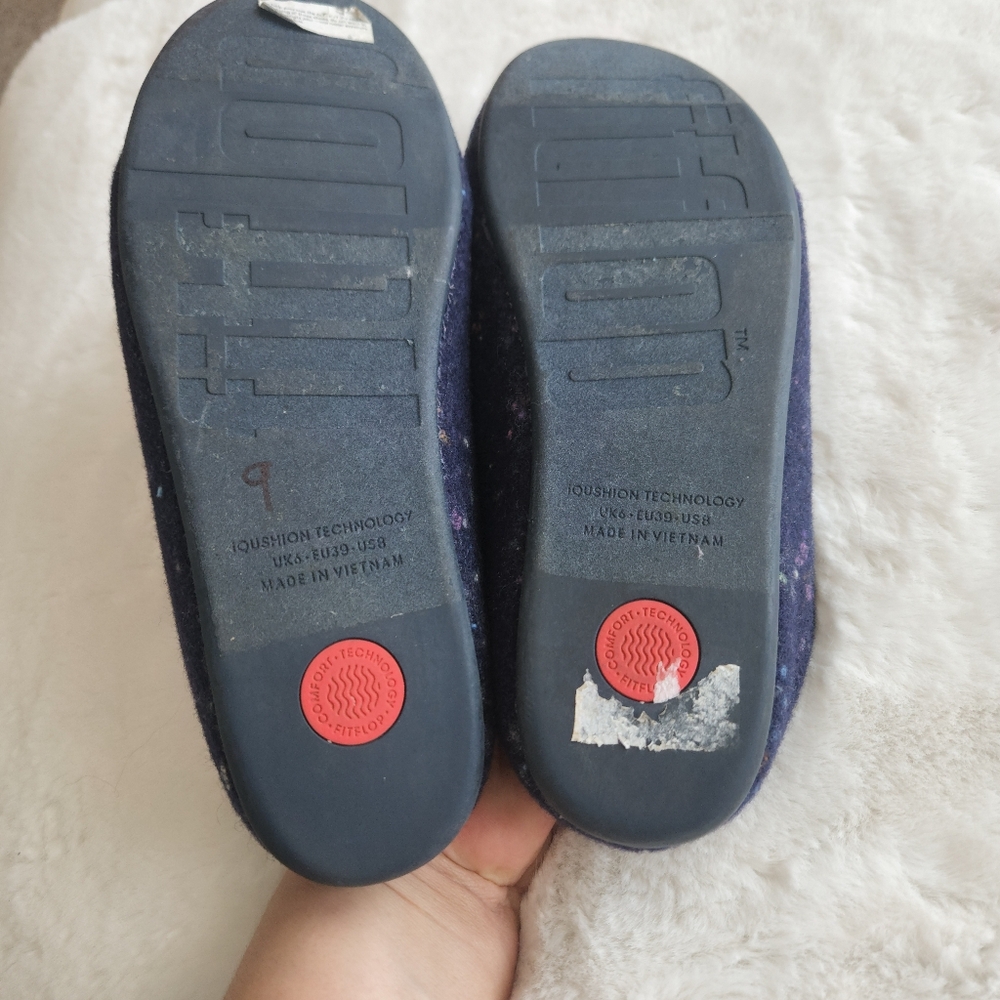 FitFlop Navy Slipper Mules with Multicolor Flecks - Picture 5 of 5